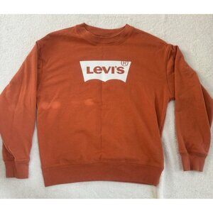 Levis Crewneck rounded logo Sweatshirt size Small‎ Burnt Orange Womens